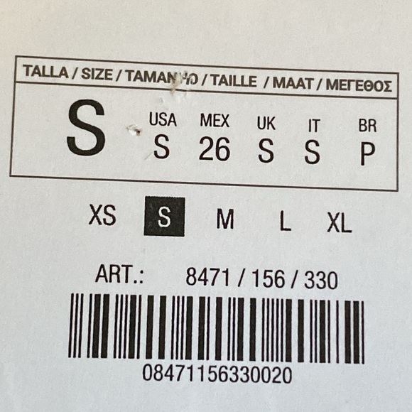 NWT. Zara Multicolored Printed Lace Inserts V-neck Midi Dress. Size S. - Picture 9 of 11